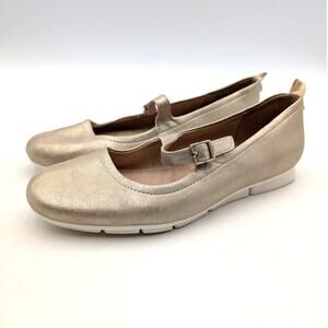 Dr. Scholl's Timeless Mary Jane Flat Shoes Women's Gold Size US7.5W EU38